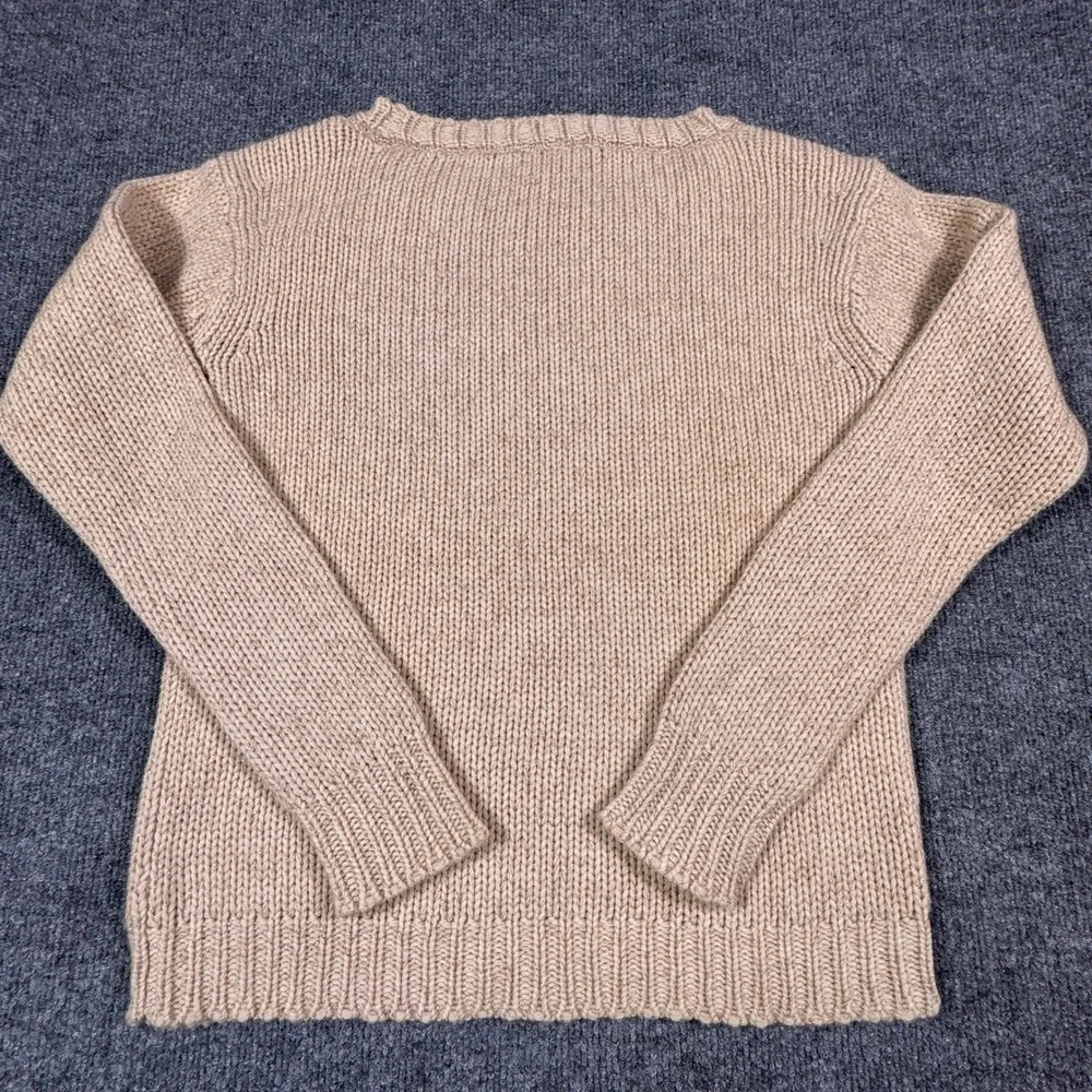 Woolly Minded Wool Cashmere Metallic Knit Sweater Tan Beige Womens‎ Medium